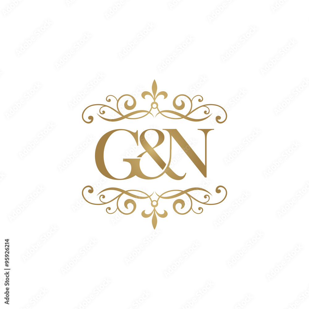 Vecteur Stock O&N Initial logo. Ornament gold