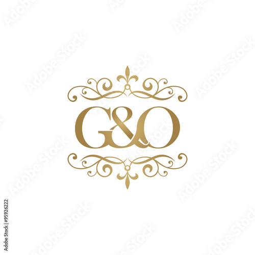 G&O Initial logo. Ornament ampersand monogram golden logo