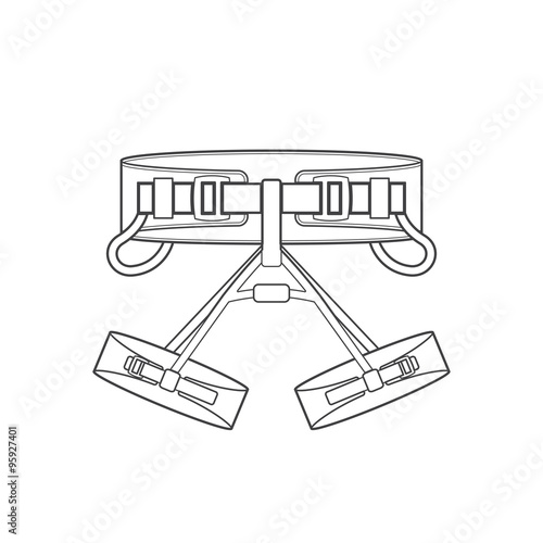 outline alpinism equipment harness icon illustration.