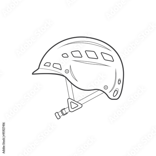 outline alpinism equipment helmet icon illustration.