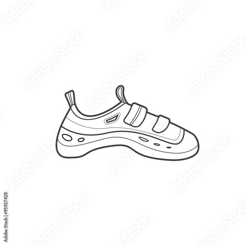 outline alpinism equipment shoes icon illustration.
