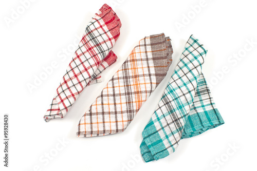 Colorful kitchen towels isolated on white