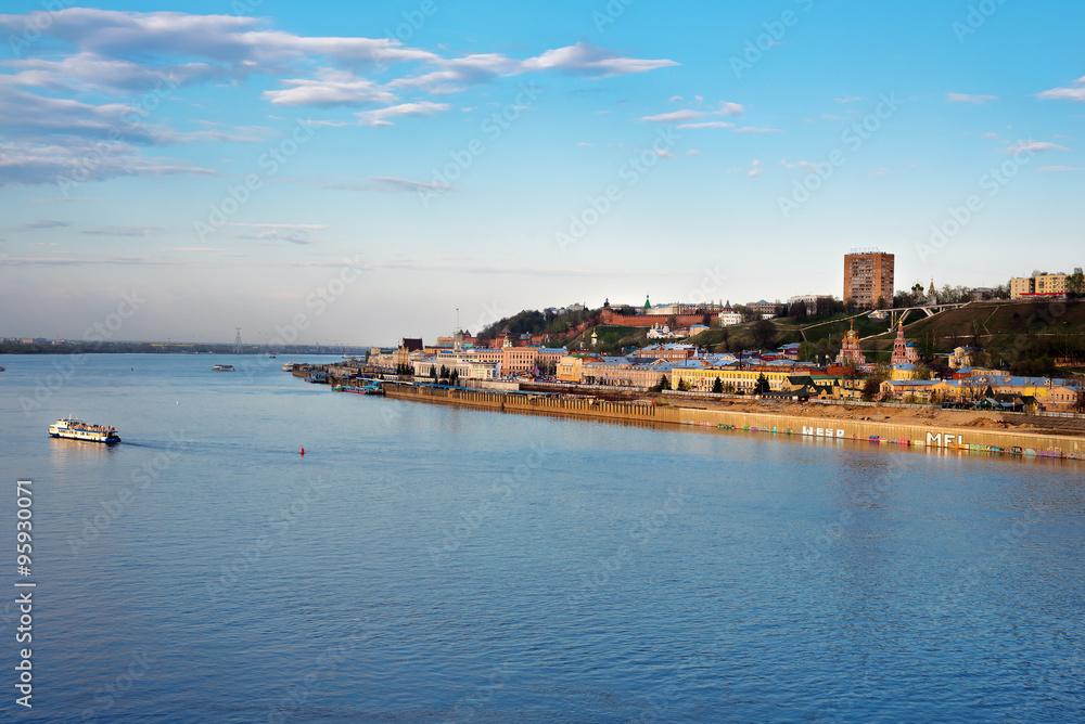 View of Lower Volga embankment in Nizhny Novgorod.