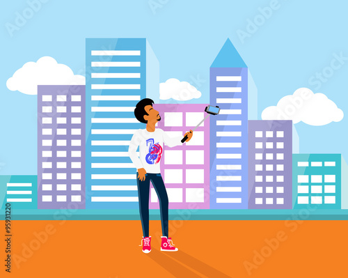 Selfie on Smartphone Using Monopod