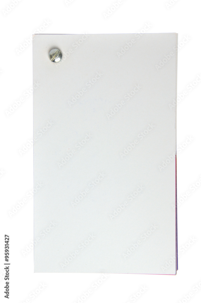 White notepad with screw White notepad with screw