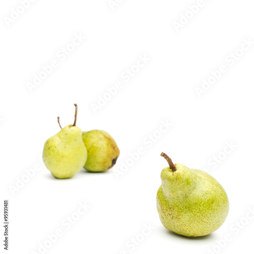 Three Williams sort pears isolated against white background sele