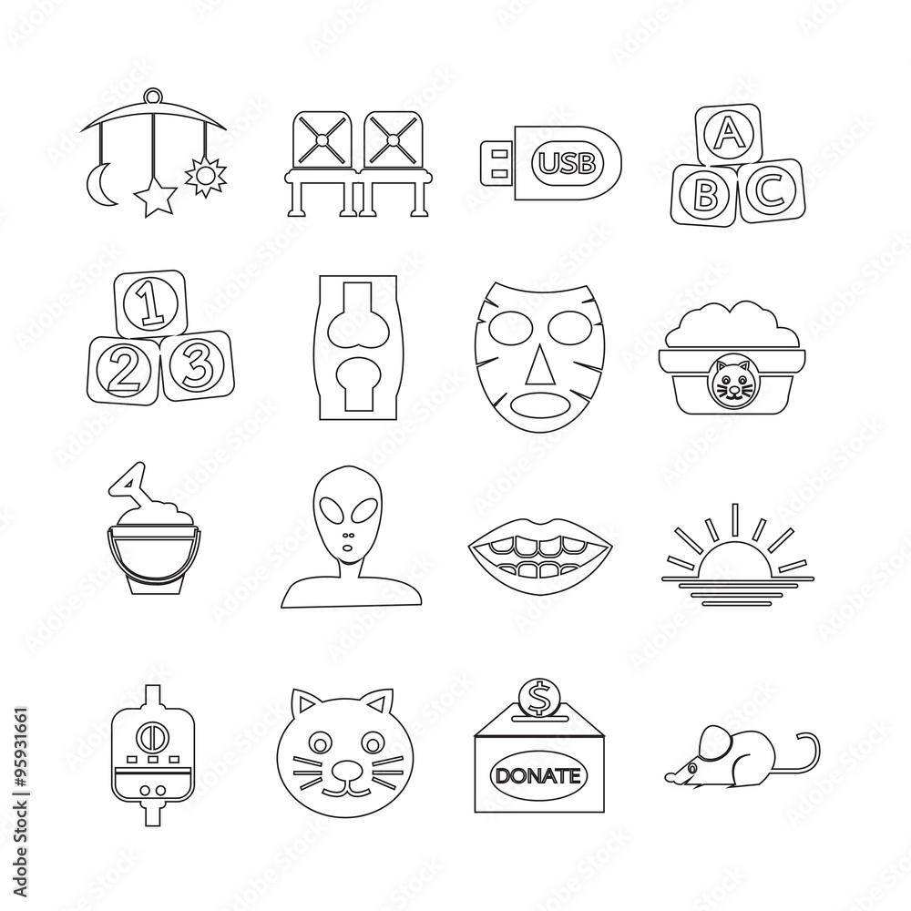 Set of web icons for website and communication Set of web icons for website and communication