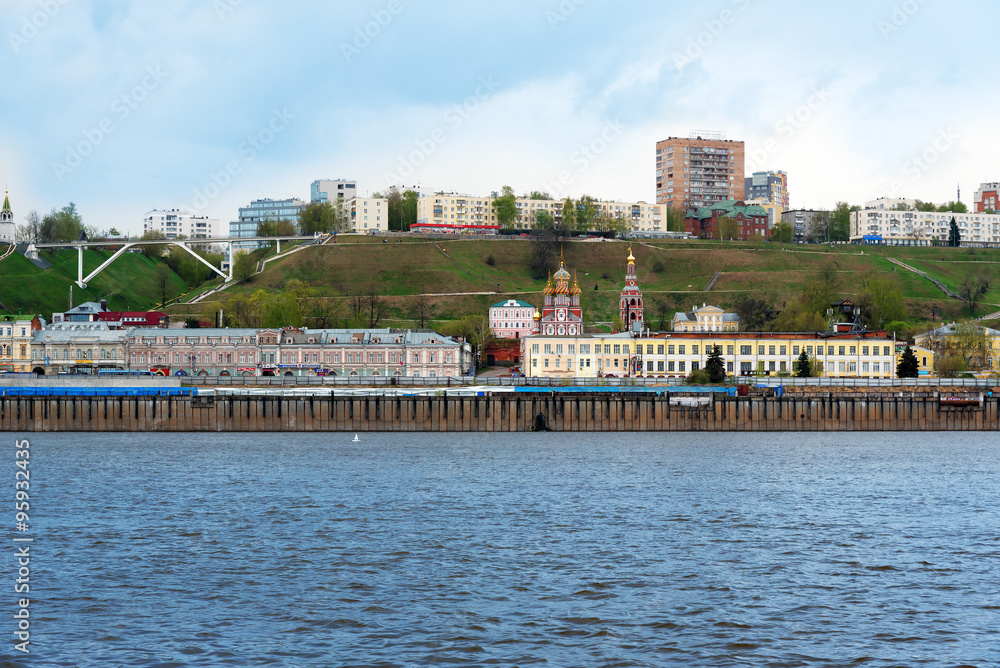 View of Lower Volga embankment in Nizhny Novgorod.