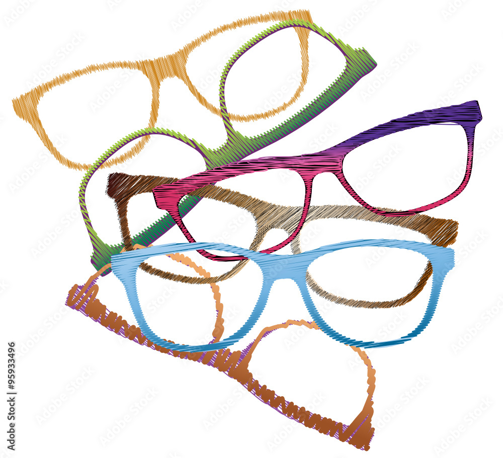 Montature per occhiali colorate Stock Vector | Adobe Stock
