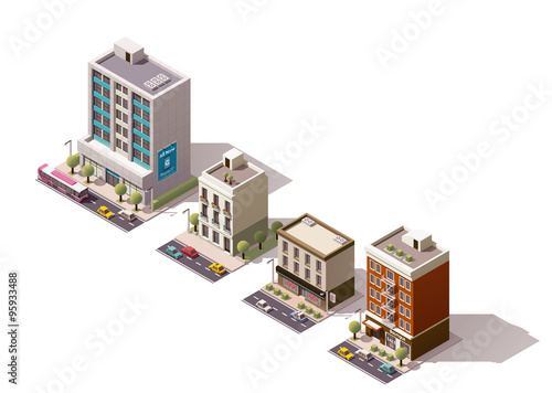 Vector isometric buildings set