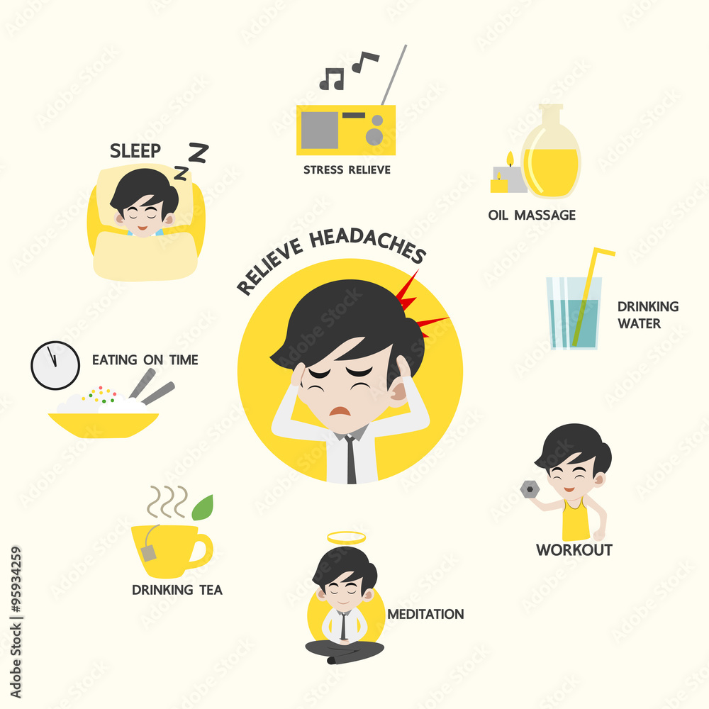 Infographic of healthy, 8 ways to prevent headache, Presentation ...