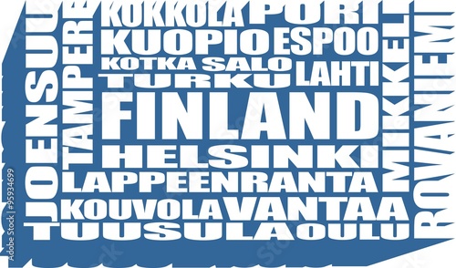 finland cities tags cloud