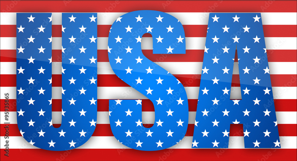 Fototapeta premium Illustration of USA symbols