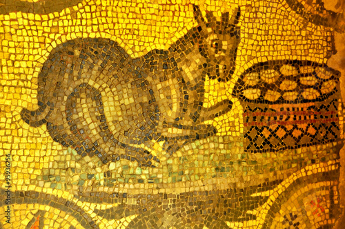 Ancient roman mosaic of a goat