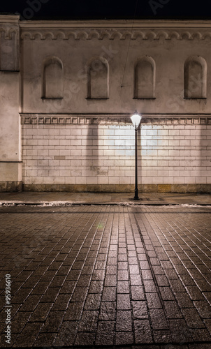 Single lantern on Grodzka street, Krakow old town, Poland #95936610