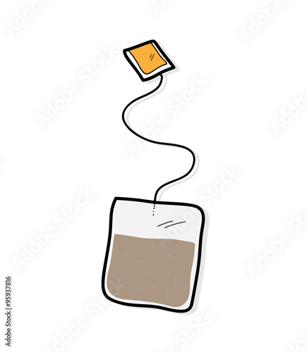 Tea Bag, a hand drawn vector illustration of a tea bag.