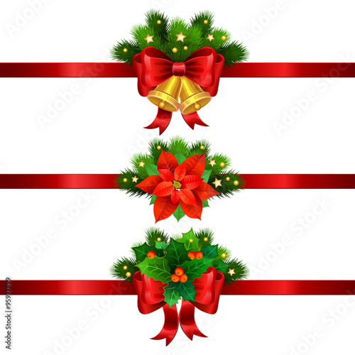 Christmas festive decoration from christmas tree branches