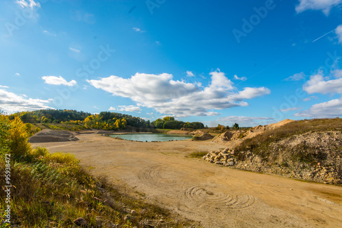 Lake and forest. Autumn landscape.