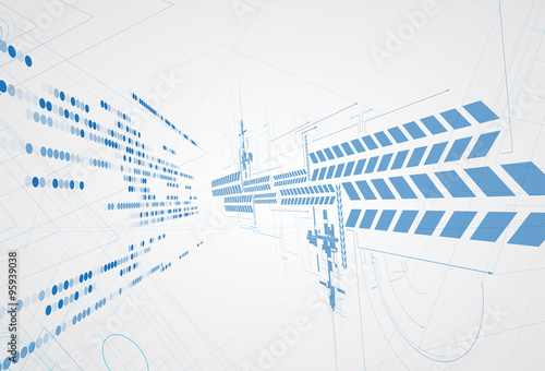 Abstract tech background. Futuristic technology interface. Vecto