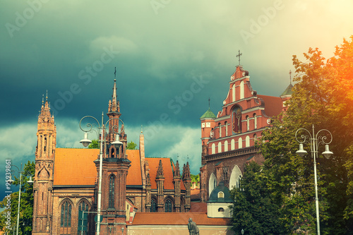 St Anne's and Bernadine's Churches in Vilnius city , Lithuania, Europe