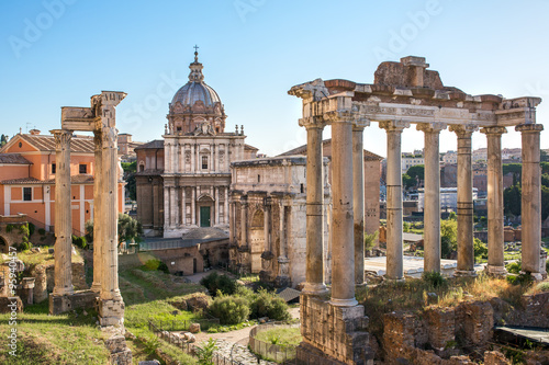 Forum Romanum view from the Capitoline Hill in Italy, Rome.