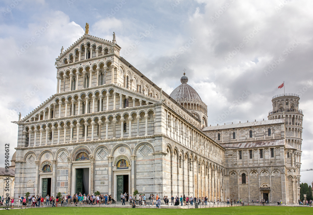 Leaning tower and Cathedral in Pisa, Italy