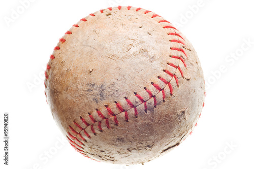 baseball with red stitching