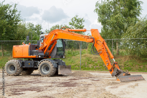 orange excavator