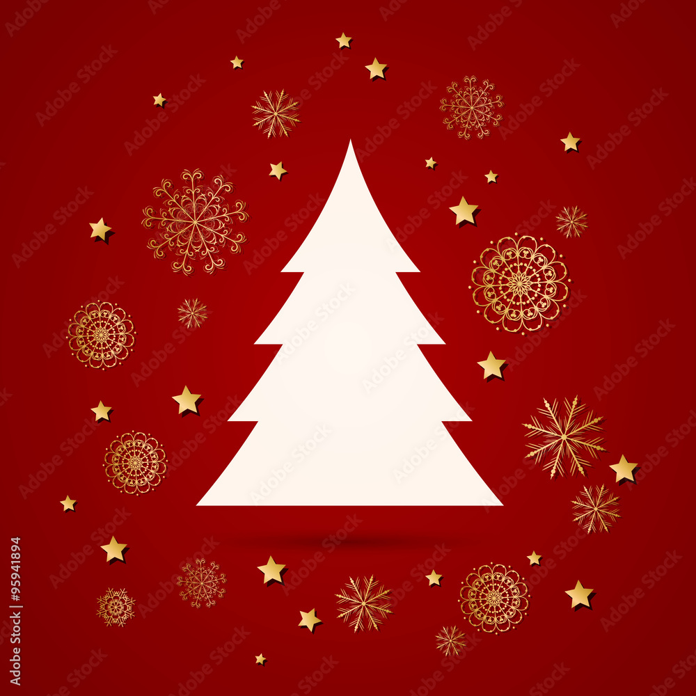 Vector Illustration of a Stylized Christmas Tree Vector Illustration of a Stylized Christmas Tree
