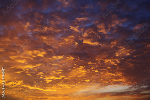 Orange sunset sky © tverkhovynets