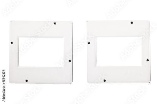 vintage plastic slides isolated on white background