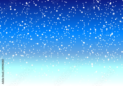 Falling snow at night in the winter sky