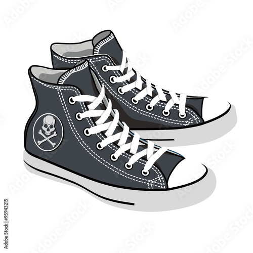 vector isolated cartoon black sneakers