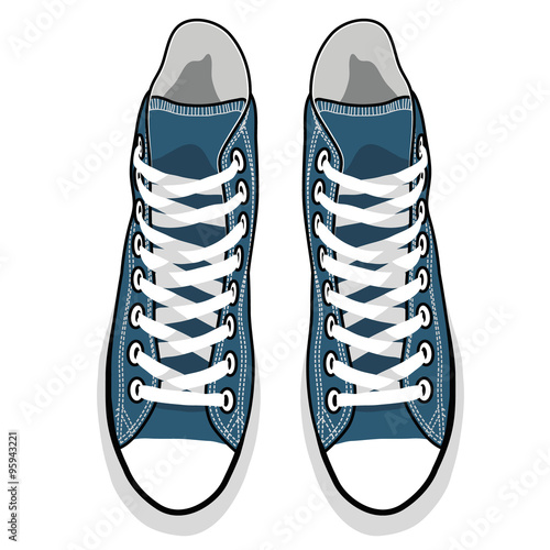 vector isolated cartoon blue sneakers