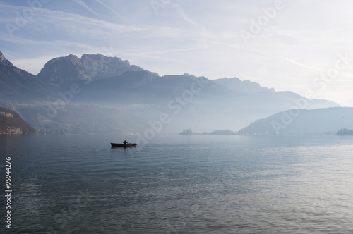 Annecy lake landscape in France © fullempty