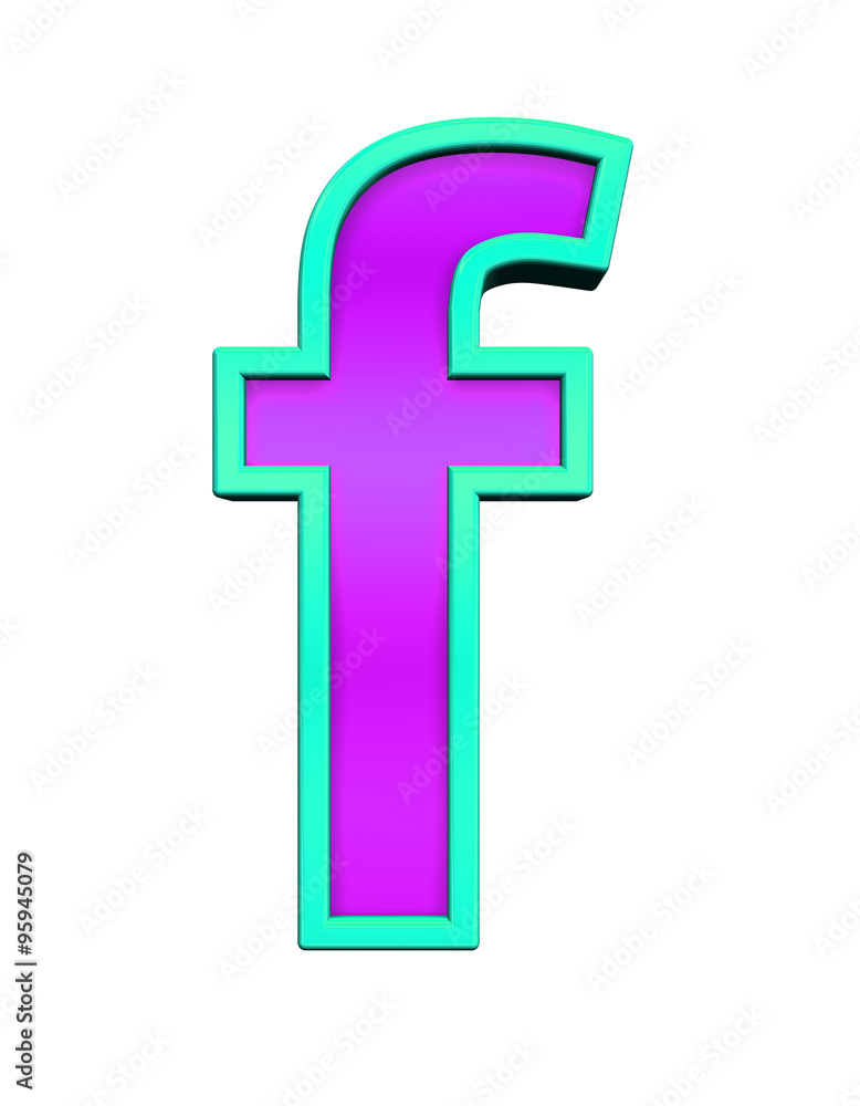 One lower case letter from purple glass with blue frame alphabet set, isolated on white. Computer generated 3D photo rendering. One lower case letter from purple glass with blue frame alphabet set, isolated on white. Computer generated 3D photo rendering.