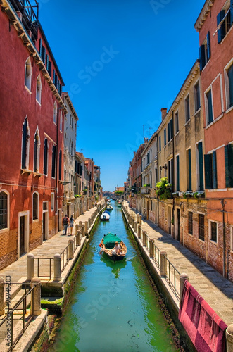 Scenic canal with boats, Venice, Italy, HDR © Eagle2308