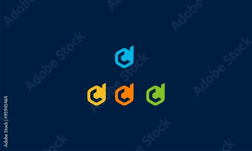 letter dc or cd hexagon modern logo tech