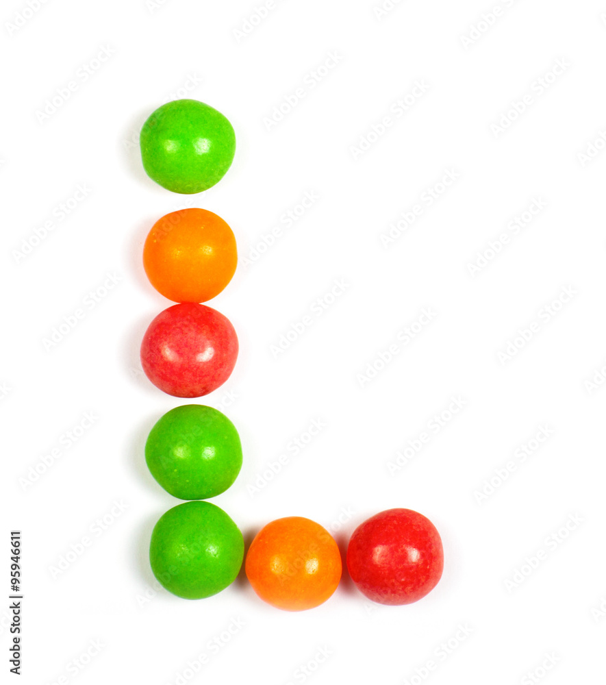 Candy alphabet on white Candy alphabet on white