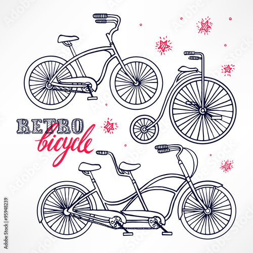vintage sketch bicycles