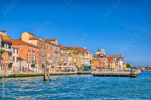 Nice summer venetian seaview in Venice, Italy, HDR