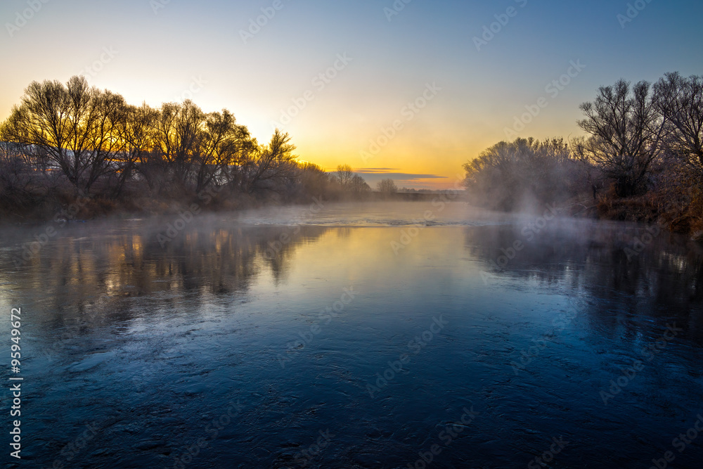 Morning mist over the river Don. Photographed in Russia. Morning mist over the river Don. Photographed in Russia.
