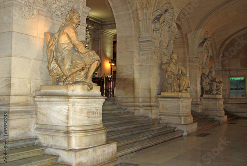PARIS, FRANCE - DECEMBER 16, 2011: Statue of Jean-Baptiste Lully inside of Opera National de Paris (Grand Opera or Garnier Palace)