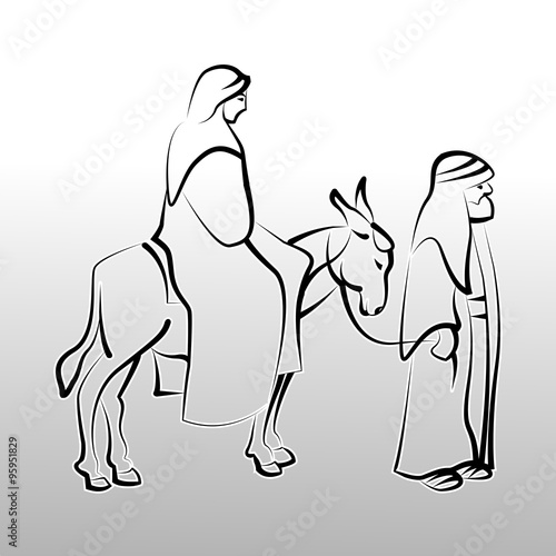 Maria und Josef mit Esel photo