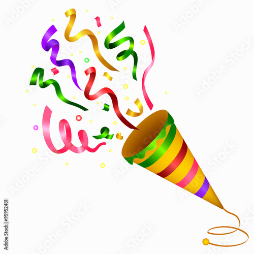Exploding Colorful Confetti Popper background
