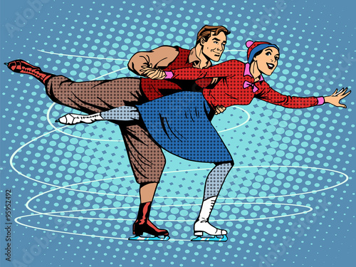 Pair figure skaters ice dance