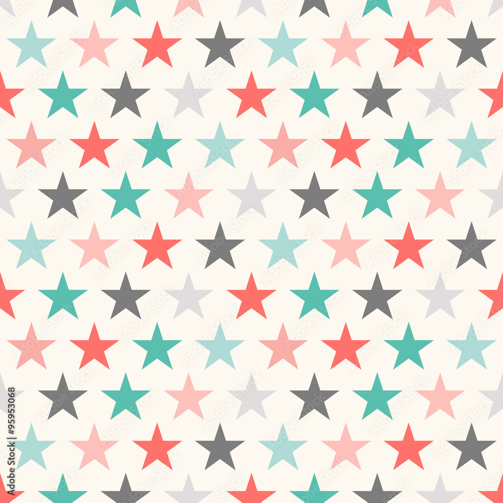 Retro colorful star seamless pattern. illustration Retro colorful star seamless pattern. illustration