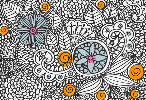 Hand drawn floral pattern