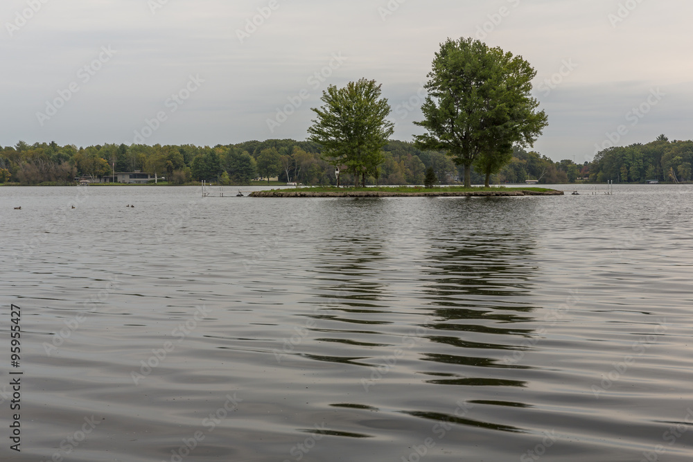 Naklejka premium Rice Lake Island