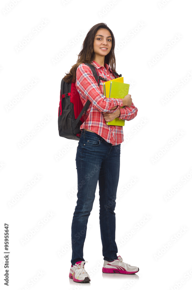 Young student isolated on white Young student isolated on white